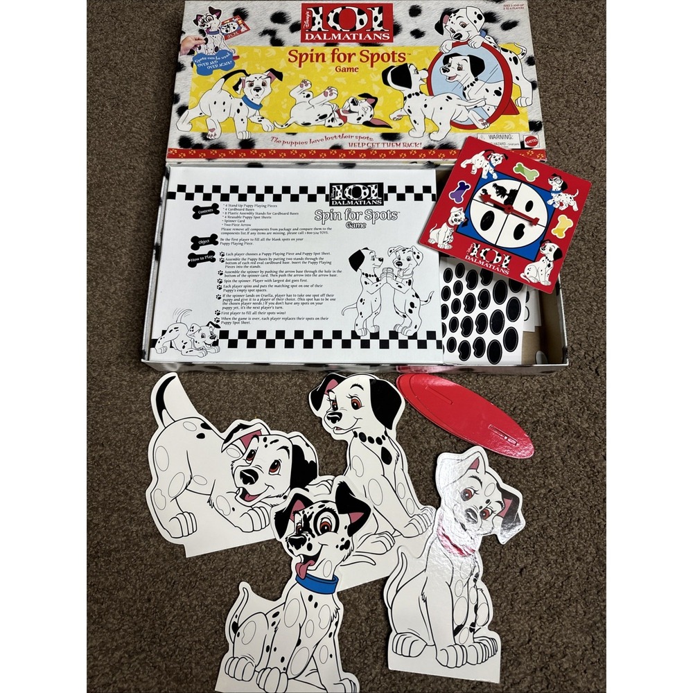 1996 101 Dalmatians Spin for Spots Game by Mattel Complete